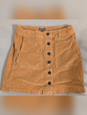 wild fable Tan Corduroy Button-Front Skirt 98% Cotton